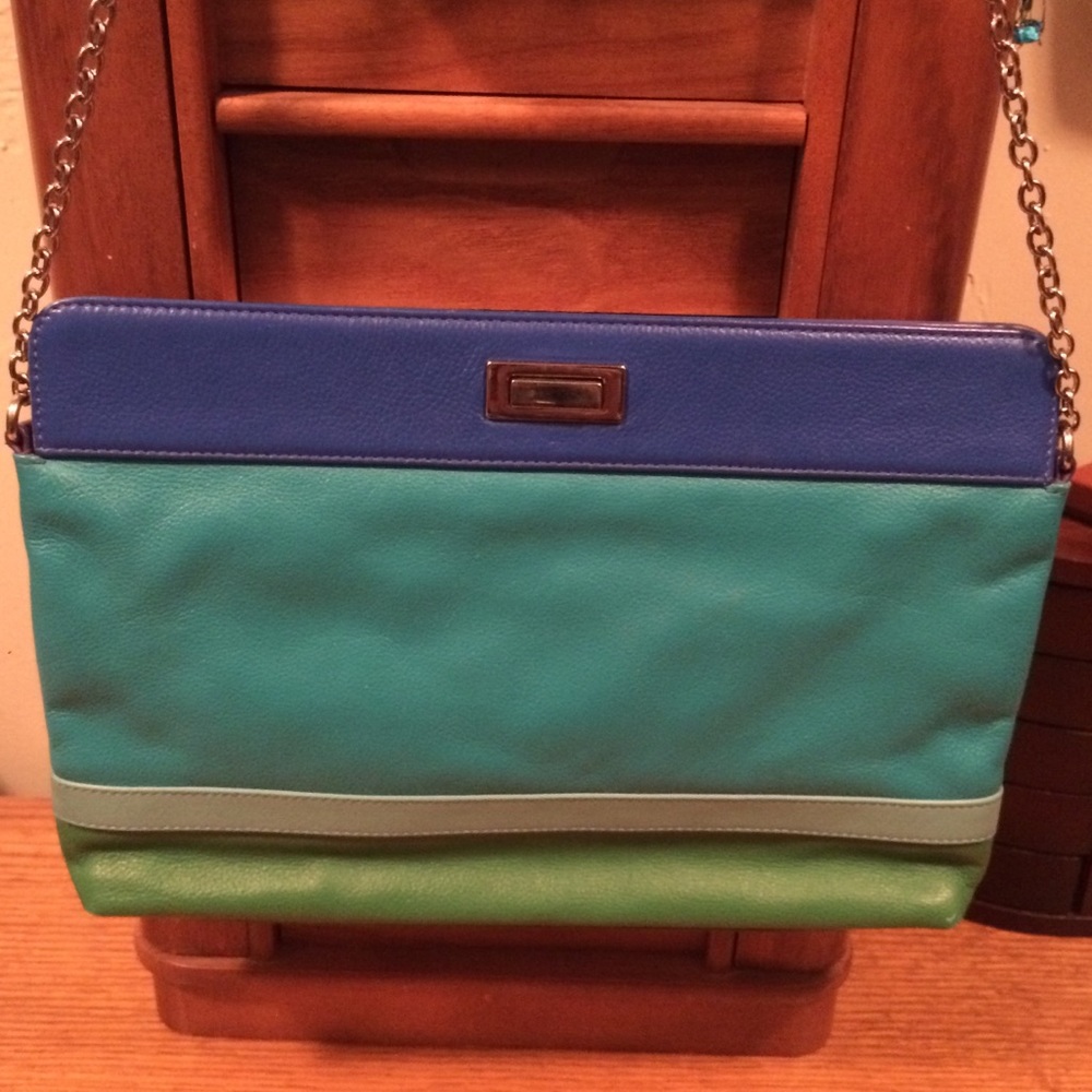 STRIPED LEATHER PURSE